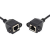 RJ45 Female to Female LAN Extension Cable with Screw Lock, Length:30cm