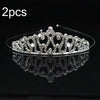 2pcs Little Girl Crown Hair Band Alloy Hair Ornaments Rhinestone Headdress(Model D)