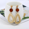 E2002-9 Coffee Water Drop Bamboo Vine Handmade Woven Earrings Bosomia Style Earrings