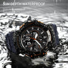 SMAEL 8079 Outdoor Multifunctional Dual Display Dial Waterproof Sports Watch(Black Gold)