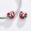 S925 Sterling Silver Red Heart Boy Girl Beads DIY Bracelet Necklace Accessories
