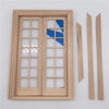 2 PCS 1:12 Dollhouse DIY Mini Door and Window Material Simple 28 Grids Double Ppen Door