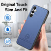 For Samsung Galaxy A35 5G Twill Fabric Leather Skin Back Phone Case(Blue)
