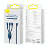 Baseus Flash Series II 1.5m 3 in 1 Type-C to Micro USB + 8 Pin + Type-C 100W Fast Charging Cable(Blue)