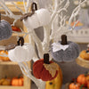 Thanksgiving Decoration Pumpkin Pendant Harvest Festival Knitted Pumpkin Ornament Arrangement(White)