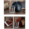 COWATHER XF004 Men Two-Layer Cowhide Business Casual Pin Buckle BeltLength (cm): 130cm(Silver Buckle Coffee Color)
