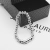 Silver Stainless Steel Round Bead Bracelet(6mm)