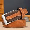 110cm Canvas Splicing Men Casual Belt Versatile Student Belt(Light Brown)