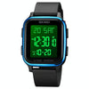 SKMEI 1858 Square Waterproof Digital Dual Display LED Luminous Watch(Blue)