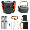 Outdoor Supplies Camping Portable Teapot Set Pot Set(Orange Handle)