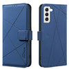 For Samsung Galaxy S22+ 5G Geometric Pattern RFID Leather Phone Case(Blue)