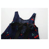 Summer Girls Cherry Pattern Sleeveless Dress, Kid Size:120cm(Navy Blue)