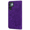 For Samsung Galaxy S25 Ultra 5G Mandala Embossed Dual-Fold Calf Leather Phone Case(Purple)