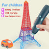 USB Charging Low-Temperature Wireless Graffiti Printing Pen Set Children DIY 3D Painting Pen(Light Blue)