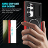 For Samsung Galaxy S24 Ultra 5G Sliding Camshield MagSafe Holder TPU Hybrid PC Phone Case(Black Red)