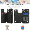 For iPhone 11 Pro Double Flap Zipper RFID Leather Phone Case with Short Lanyard(Black)