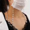 Mask Anti-Lost Lanyard Pearl Sweater Chain Multi-Purpose Mask Lanyard Glasses Chain(Silver)