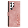 For Samsung Galaxy S23 Ultra 5G Tulips Embossed Leather Phone Case with Lanyard(Pink)