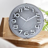 12 Inch Living Room Silent Wall Clock Round Stereo 3D Digital Wall Clock(Gray)