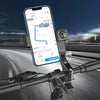 Motorcycle Spherical Compass Phone Holder, Handlebar with Light (Black)