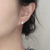 XEA010 S925 Silver Needle Full Diamond Rabbit Earrings Women Mosan Diamond Earrings(White)