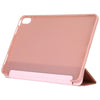 For iPad Air 2022 / 2020 10.9 Silicone 3-Folding Full Coverage Leather Case(Rose Gold)