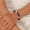 OPK GS1545 Stainless Steel Chain Colorful Volcanic Stone Bracelet