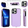 For iPhone 12 Pro Double Flap Zipper RFID Leather Phone Case with Short Lanyard(Light Purple)