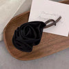 Romantic Rose Flower Twist Hair Clip Hair Jaw Clamps Back Of Head Clip(Black)