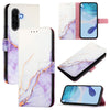 For Samsung Galaxy A56 5G PT003 Marble Pattern Flip Leather Phone Case(White Purple)