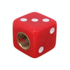 Universal 8mm Dice Style Plastic Car Tire Valve Caps, Pack of 4(Red)