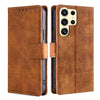 For Samsung Galaxy S25 Ultra 5G Skin Feel Crocodile Magnetic Clasp Leather Phone Case(Brown)