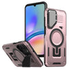 For Samsung Galaxy A05s Shield Frame Holder MagSafe Phone Case(Rose Gold)