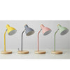 E27 Button Switch Wood Table Lamp Metal Shade Desk Light Bedside Reading Book Light Home Decor, Light Source:Normal Bulb(Pink)