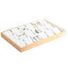 Bamboo Wooden Grid Liner Jewelry Display Tray Necklace Pendant Storage Tray Showcase, Style: 18 Grid White Leather