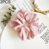 2 PCS Large Intestine Ring Hair Band Women Fabric Ponytail Seamless Stretch Hair Jewelry(Pink)