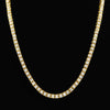 Mens Hip Hop Punk Single Row Crystal Inlaid Alloy Chain Necklace, Size: 30 inch (Gold)