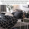 Luxury Bedding Black Marble Pattern Set Sanded Printed Quilt Cover Pillowcase, Size:175x220cm(Marble - Black)