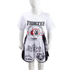 ZhuoAo Boxing Costumes Kids Sparring Fighting Shorts Muay Thai Free Fighting Tights Set, Style: Tiger Head White(XL)