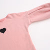 Autumn and Winter Warm Cute Puff Sleeve Top Heart-shaped Embroidered Sweatshirt Girls Tops, Height:90cm(Turmeric)