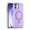 For iPhone 11 MagSafe Frosted Translucent TPU + PC Full Coverage Phone Case(Dark Purple)