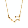 Fashion Zircon Pendant Zodiac Guardian Necklace Short Clavicle Chain(Aries-Gold)