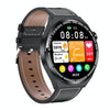 HDT MAX 1.60 inch Black Dial Leather Band IP68 Waterproof Smart Watch Support Bluetooth Call(Black)