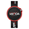 SANDA 3200 Silicone Belt Quartz Sports Watch For Men And Women(Black Red)