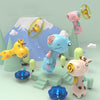 Cartoon Children Spinning Top Toy Outdoor Luminous Flying Saucer Launcher, Specification: Yellow Giraffe