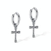 OPK GE934 1pair Personalized Stainless Steel Cross Earrings