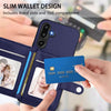 For Samsung Galaxy M16 5G / F16 5G Button Card Bag RFID Anti-theft Phone Case(Blue)