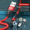 ENKAY 3 in 1 3A USB to Type-C / 8 Pin / Micro USB Magnetic 540 Degrees Rotating Fast Charging Cable, Length:1m(Black)