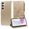 For Samsung Galaxy A36 5G / A56 5G Embossed Butterfly Flowers Leather Phone Case(Gold)