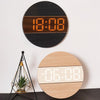 G218B Wooden Living Room Digital Display Clock Home Decoration Wall Clock(Black)